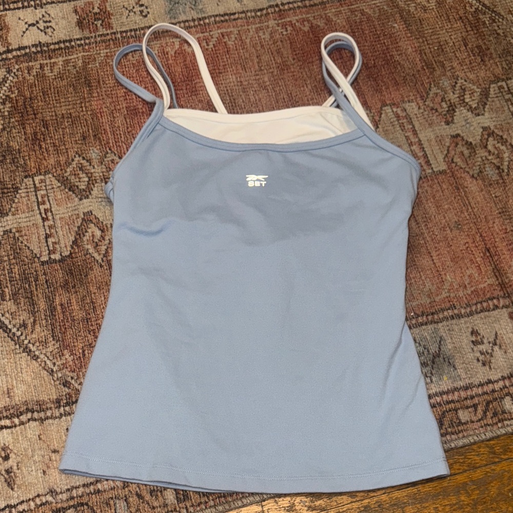 Set Active x Reebok “Tribute Tank” Collab Light Blue Formcloud Double Layer Tank